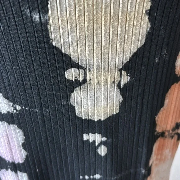 Ribbed Tie-Dye Dress L Bodycon V-Neck Bleach Wash Grunge Indie Sleaze Streetwear - Picture 7 of 13